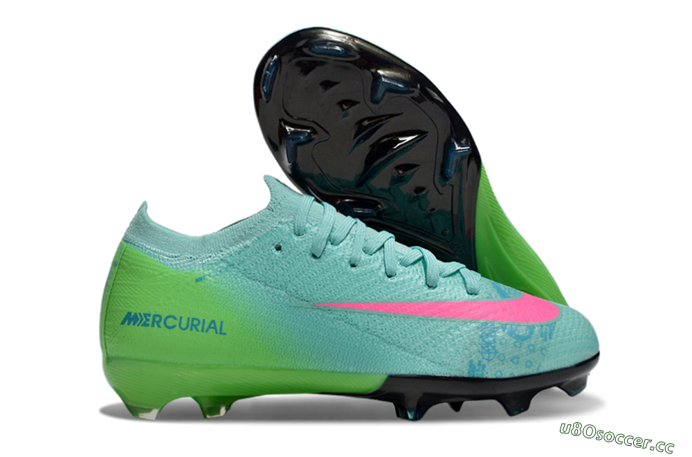 Kids Nike Air Zoom Mercurial Vapor 16 Elite FG Firm Ground Low-Tops Football Boots - Jade/Yellow/Pink 2