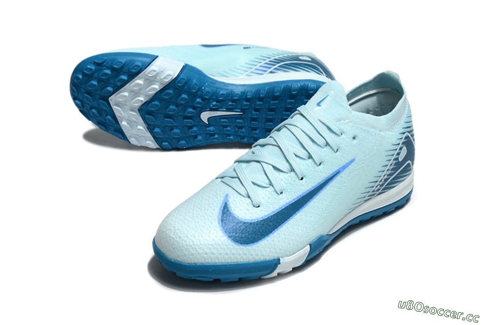Kids Nike Air Zoom Mercurial Vapor 16 Elite TF Artificial Turf Low-Tops Football Shoes - Jade/Blue 3