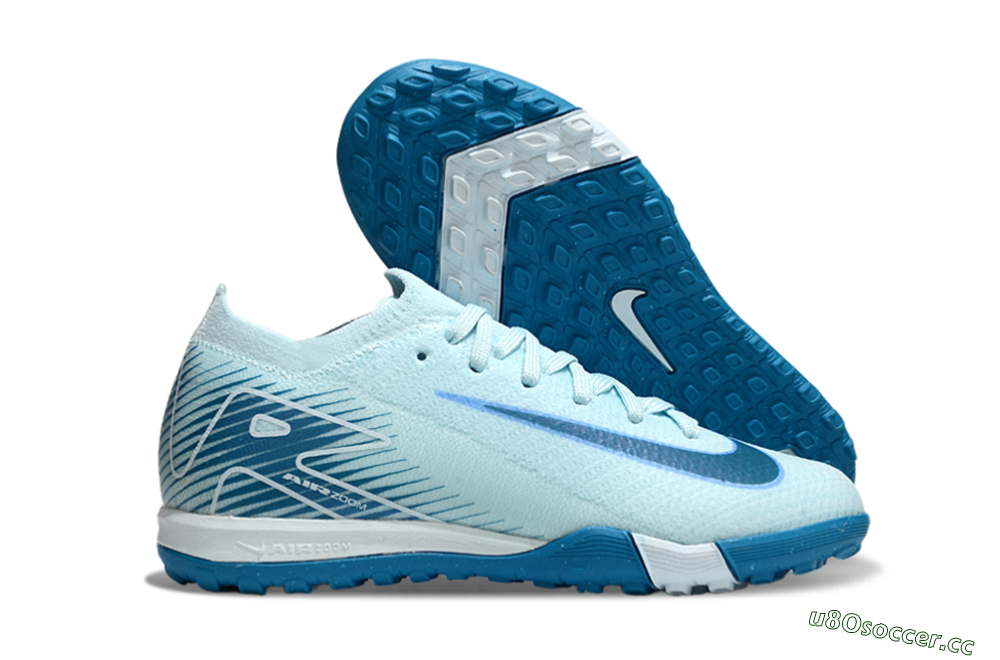 Kids Nike Air Zoom Mercurial Vapor 16 Elite TF Artificial Turf Low-Tops Football Shoes - Jade/Blue 2