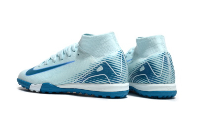 Kids Nike Air Zoom Mercurial Superfly 10 Elite TF Artificial Turf High-Tops Football Shoes - Jade/Blue