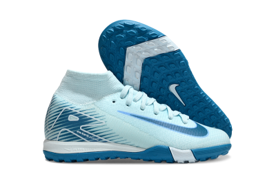Kids Nike Air Zoom Mercurial Superfly 10 Elite TF Artificial Turf High-Tops Football Shoes - Jade/Blue