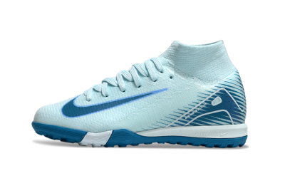 Kids Nike Air Zoom Mercurial Superfly 10 Elite TF Artificial Turf High-Tops Football Shoes - Jade/Blue
