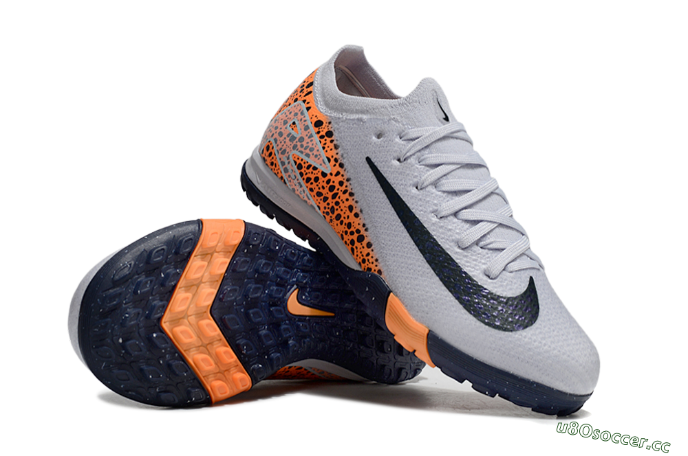 Kids Nike Air Zoom Mercurial Vapor 16 Elite TF Artificial Turf Low-Tops Football Shoes - Grey/Black/Leopard 1