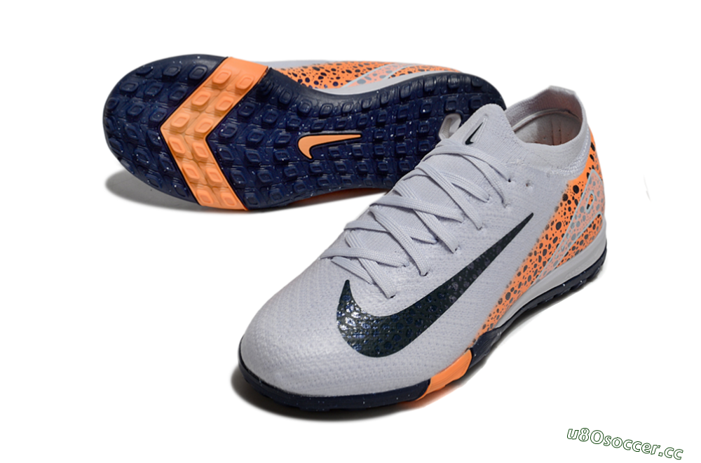 Kids Nike Air Zoom Mercurial Vapor 16 Elite TF Artificial Turf Low-Tops Football Shoes - Grey/Black/Leopard 3