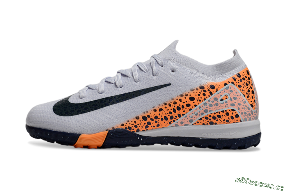 Kids Nike Air Zoom Mercurial Vapor 16 Elite TF Artificial Turf Low-Tops Football Shoes - Grey/Black/Leopard 0
