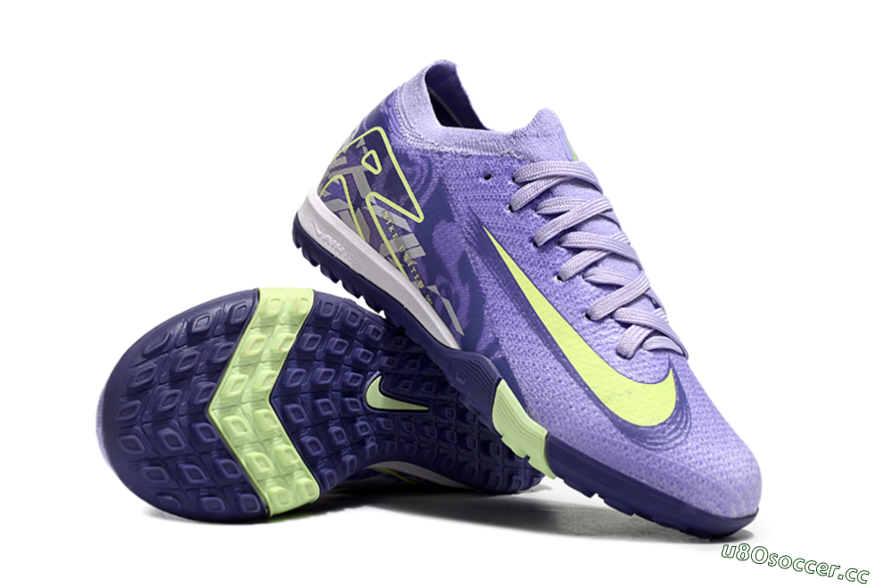 Kids Nike Air Zoom Mercurial Vapor 16 Elite TF Artificial Turf Low-Tops Football Shoes - Purple/Yellow 1