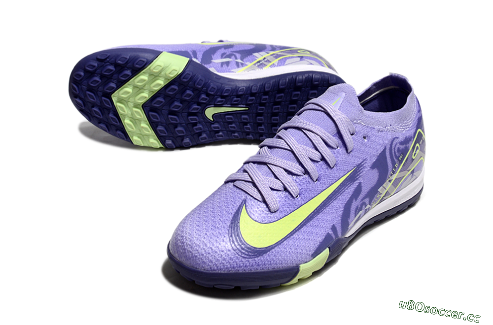 Kids Nike Air Zoom Mercurial Vapor 16 Elite TF Artificial Turf Low-Tops Football Shoes - Purple/Yellow 3