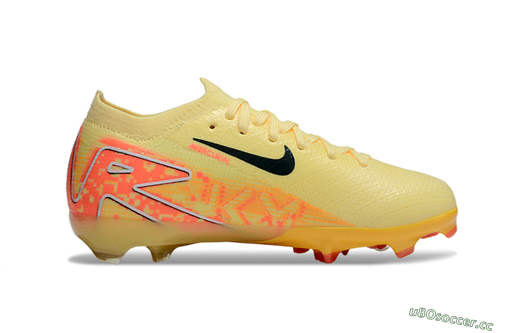 Kids Nike Air Zoom Mercurial Vapor 16 Elite FG Firm Ground Low-Tops Football Boots - Yellow/Black/Red 4