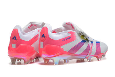 Men's Adidas Predator 25 Elite Foldover Tongue FG Firm Ground Low-Tops Football Boots - White/Red/Blue