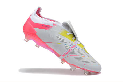 Men's Adidas Predator 25 Elite Foldover Tongue FG Firm Ground Low-Tops Football Boots - White/Red/Blue