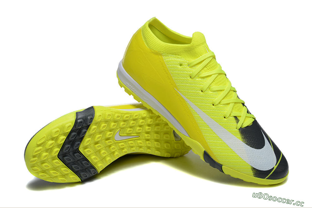 Men's Nike Air Zoom Mercurial Vapor 16 Elite TF Artificial Turf Low-Tops Football Shoes - Yellow/Black/White 4