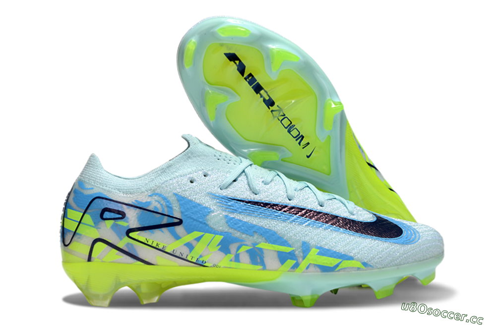 Unisex Nike Air Zoom Mercurial Vapor 16 Elite FG Firm Ground Low-Tops Football Boots - Jade/Blue/Yellow 2