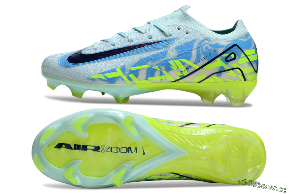 Unisex Nike Air Zoom Mercurial Vapor 16 Elite FG Firm Ground Low-Tops Football Boots - Jade/Blue/Yellow 1