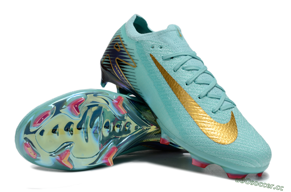 Unisex Nike Air Zoom Mercurial Vapor 16 Elite FG Firm Ground Low-Tops Football Boots - Jade/Gold/Blue 3