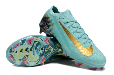 Unisex Nike Air Zoom Mercurial Vapor 16 Elite FG Firm Ground Low-Tops Football Boots - Jade/Gold/Blue