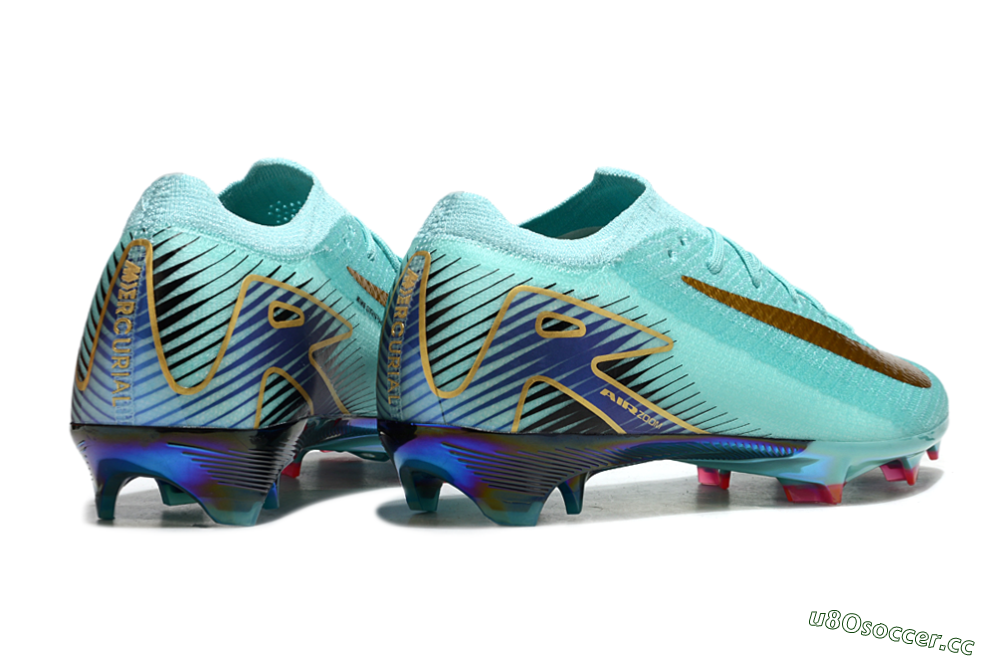 Unisex Nike Air Zoom Mercurial Vapor 16 Elite FG Firm Ground Low-Tops Football Boots - Jade/Gold/Blue 6