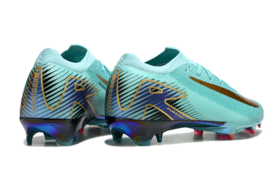 Unisex Nike Air Zoom Mercurial Vapor 16 Elite FG Firm Ground Low-Tops Football Boots - Jade/Gold/Blue