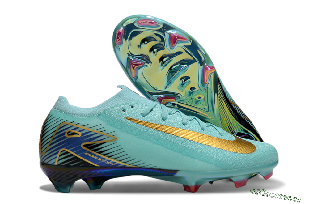 Unisex Nike Air Zoom Mercurial Vapor 16 Elite FG Firm Ground Low-Tops Football Boots - Jade/Gold/Blue 2