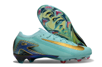 Unisex Nike Air Zoom Mercurial Vapor 16 Elite FG Firm Ground Low-Tops Football Boots - Jade/Gold/Blue
