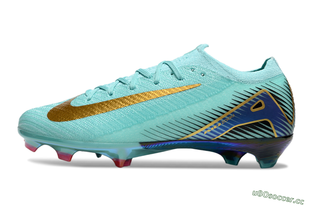 Unisex Nike Air Zoom Mercurial Vapor 16 Elite FG Firm Ground Low-Tops Football Boots - Jade/Gold/Blue 0