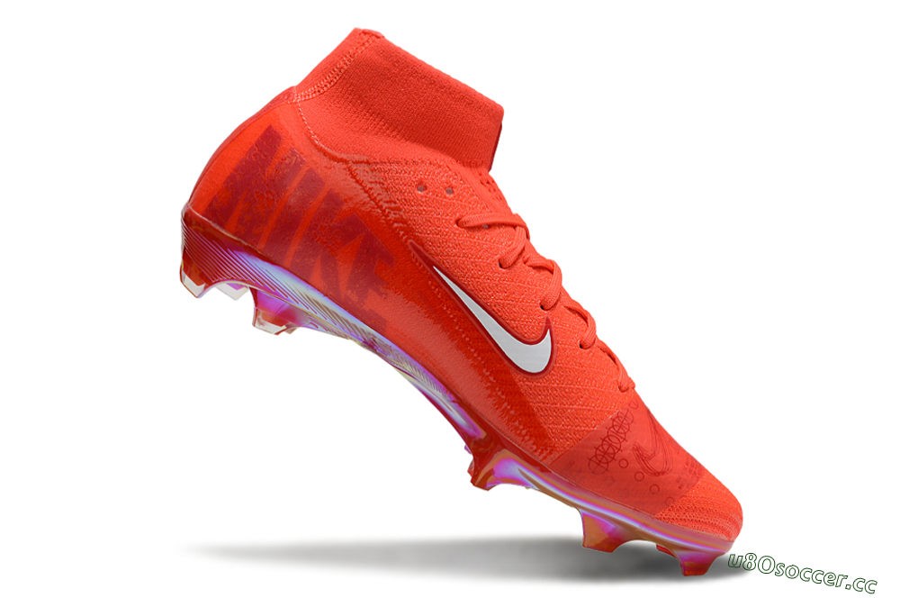 Unisex Nike Air Zoom Mercurial Superfly 10 Elite FG Firm Ground High-Tops Football Boots - Red/White/Gold 4