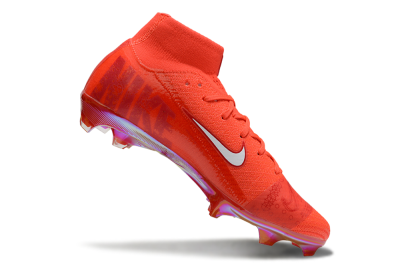 Unisex Nike Air Zoom Mercurial Superfly 10 Elite FG Firm Ground High-Tops Football Boots - Red/White/Gold