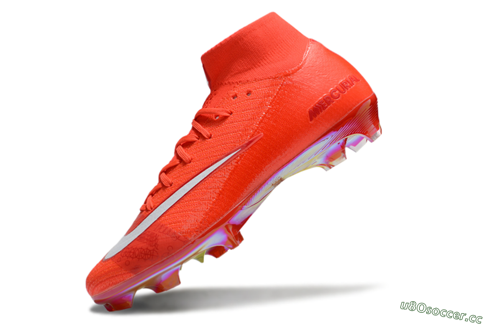 Unisex Nike Air Zoom Mercurial Superfly 10 Elite FG Firm Ground High-Tops Football Boots - Red/White/Gold 5