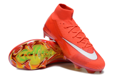 Unisex Nike Air Zoom Mercurial Superfly 10 Elite FG Firm Ground High-Tops Football Boots - Red/White/Gold
