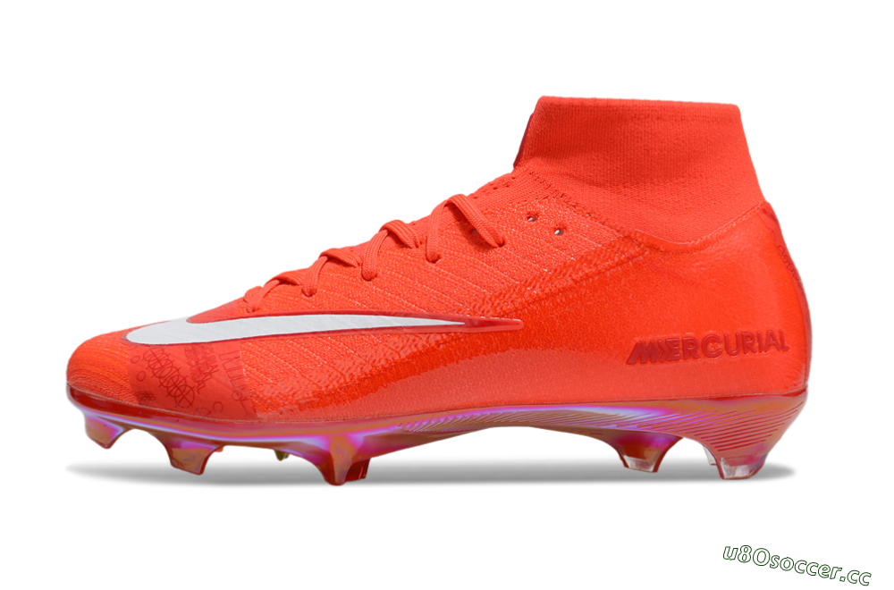 Unisex Nike Air Zoom Mercurial Superfly 10 Elite FG Firm Ground High-Tops Football Boots - Red/White/Gold 0