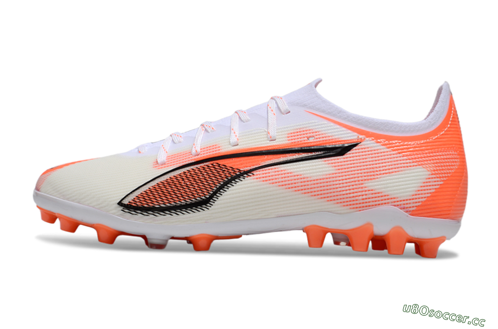Men's Puma Ultra 5 Ultimate AG Artificial Grass Low-Tops Football Boots - White/Red/Black 0