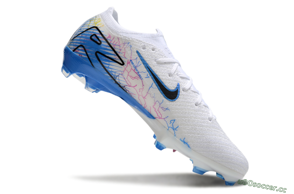 Men's Nike Air Zoom Mercurial Vapor 16 Elite FG Firm Ground Low-Tops Football Boots - White/Black/Blue/Pink/Yellow 4