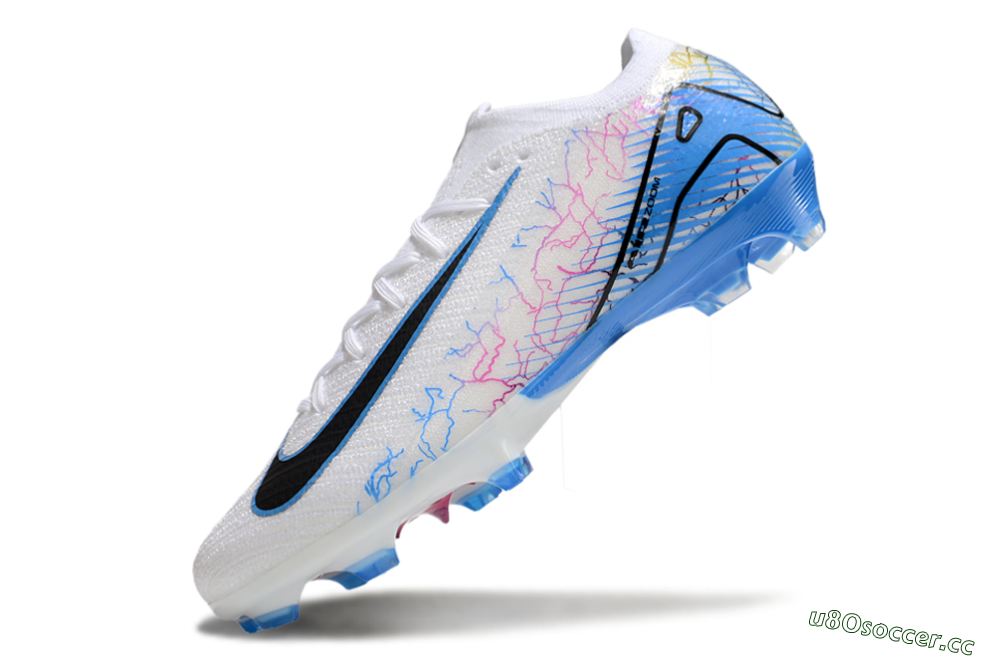 Men's Nike Air Zoom Mercurial Vapor 16 Elite FG Firm Ground Low-Tops Football Boots - White/Black/Blue/Pink/Yellow 5