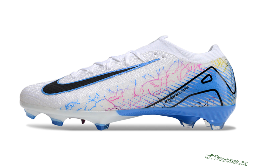Men's Nike Air Zoom Mercurial Vapor 16 Elite FG Firm Ground Low-Tops Football Boots - White/Black/Blue/Pink/Yellow 0