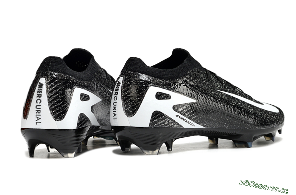 Unisex Nike Air Zoom Mercurial Vapor 16 Elite FG Firm Ground Low-Tops Football Boots - Black/White 6