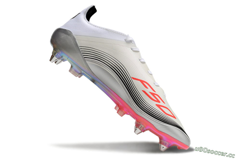 Men's Messi x Adidas F50 Elite 2025 SG Soft Ground Low-Tops Football Boots - Silver/White/Black 4