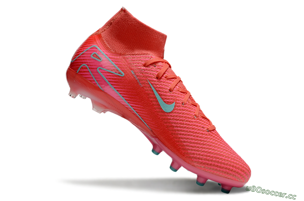 Men's Nike Air Zoom Mercurial Superfly 10 Elite AG Artificial Grass High-Tops Football Boots - Red/Jade 4