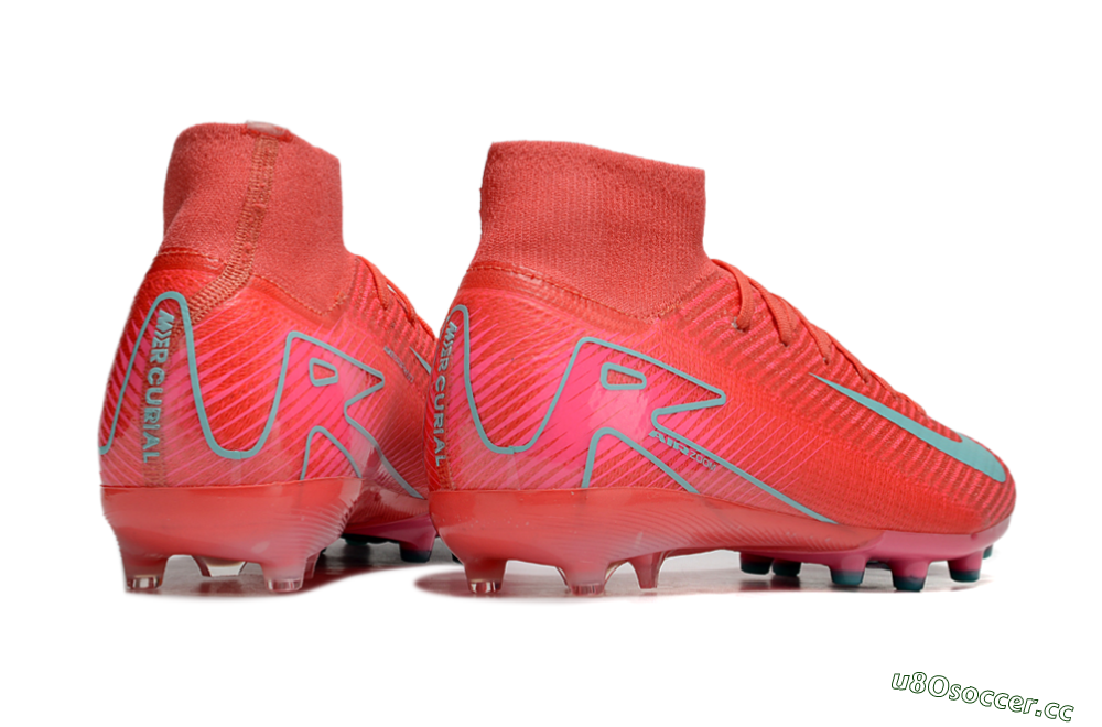 Men's Nike Air Zoom Mercurial Superfly 10 Elite AG Artificial Grass High-Tops Football Boots - Red/Jade 6
