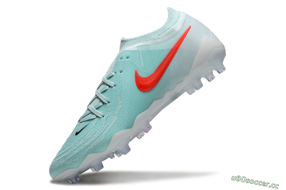 Men's Nike Phantom GX Elite AG Artificial Grass Low-Tops Football Boots - Jade/Red/White 5