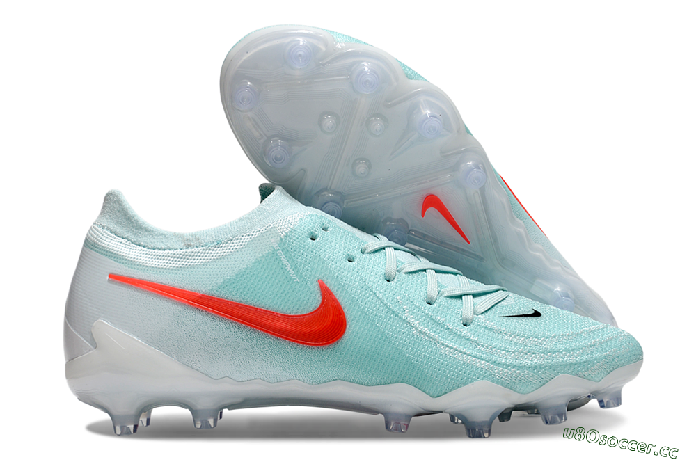 Men's Nike Phantom GX Elite AG Artificial Grass Low-Tops Football Boots - Jade/Red/White 2
