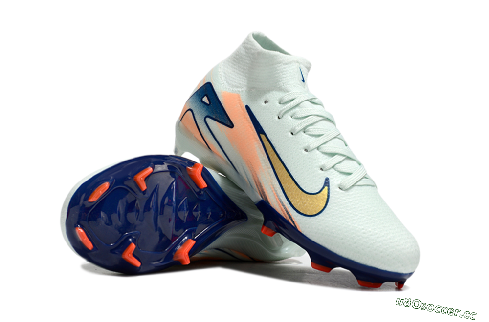 Kids Nike Air Zoom Mercurial Superfly 10 Elite FG Firm Ground High-Tops Football Boots - Jade/Gold/Blue 1