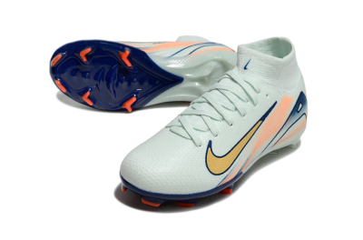 Kids Nike Air Zoom Mercurial Superfly 10 Elite FG Firm Ground High-Tops Football Boots - Jade/Gold/Blue