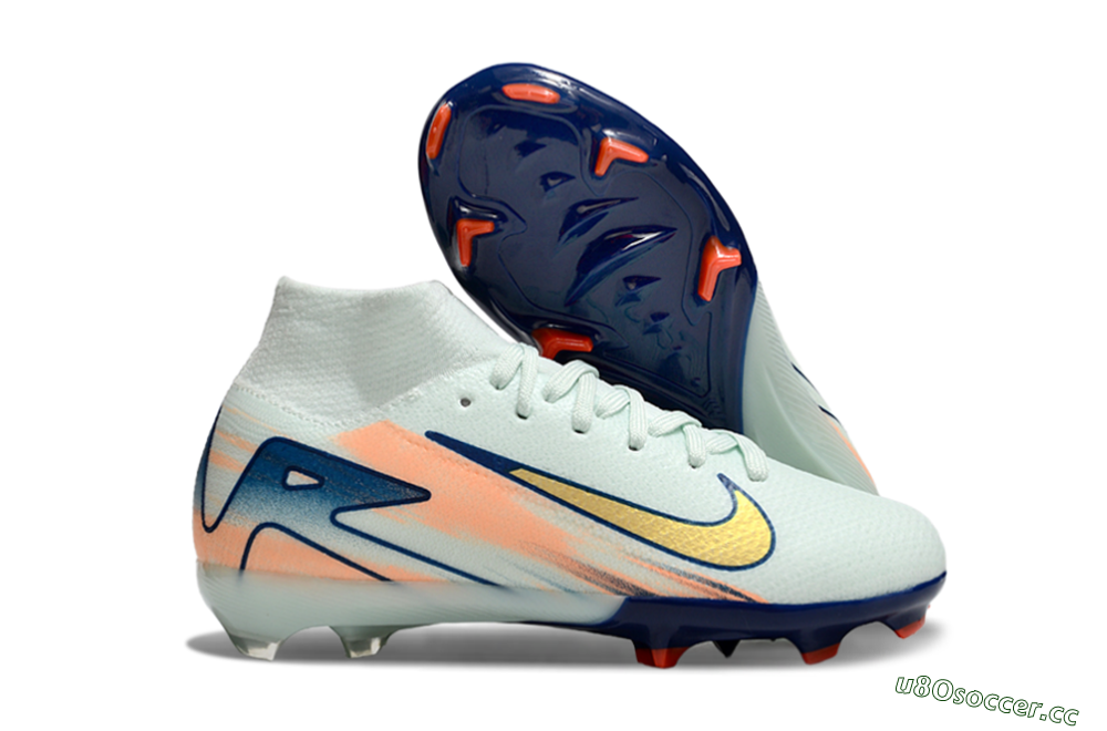 Kids Nike Air Zoom Mercurial Superfly 10 Elite FG Firm Ground High-Tops Football Boots - Jade/Gold/Blue 2