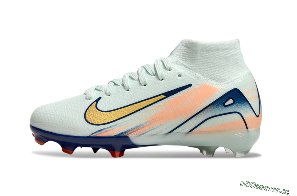 Kids Nike Air Zoom Mercurial Superfly 10 Elite FG Firm Ground High-Tops Football Boots - Jade/Gold/Blue 0