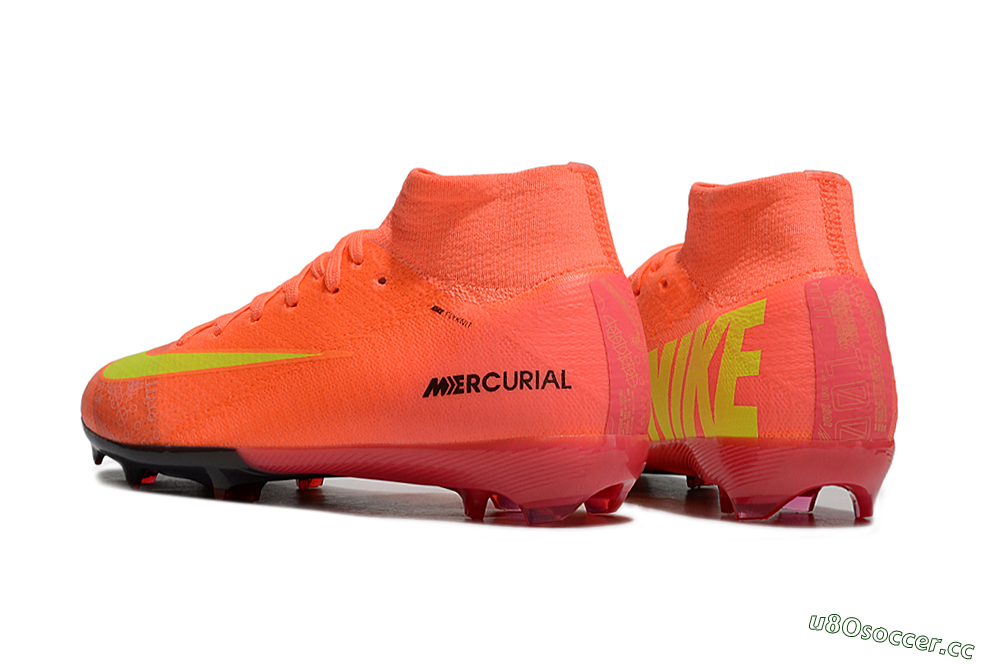 Kids Nike Air Zoom Mercurial Superfly 10 Elite FG Firm Ground High-Tops Football Boots - Red/Yellow/Black 5
