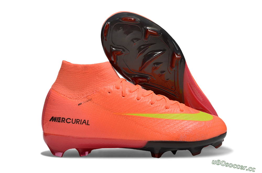 Kids Nike Air Zoom Mercurial Superfly 10 Elite FG Firm Ground High-Tops Football Boots - Red/Yellow/Black 2