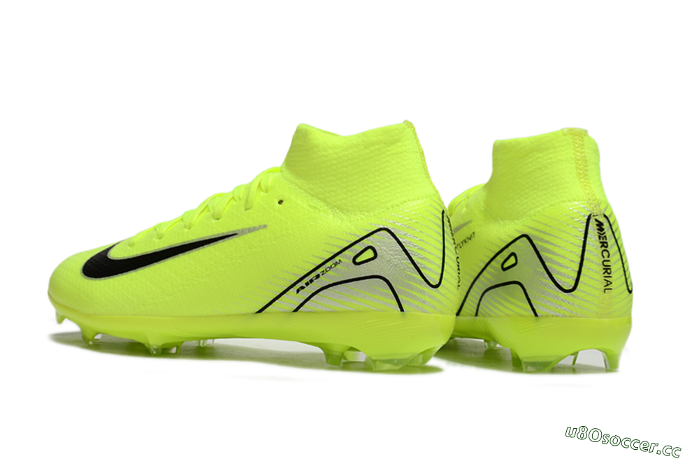 Kids Nike Air Zoom Mercurial Superfly 10 Elite FG Firm Ground High-Tops Football Boots - Yellow/Black/Silver 5