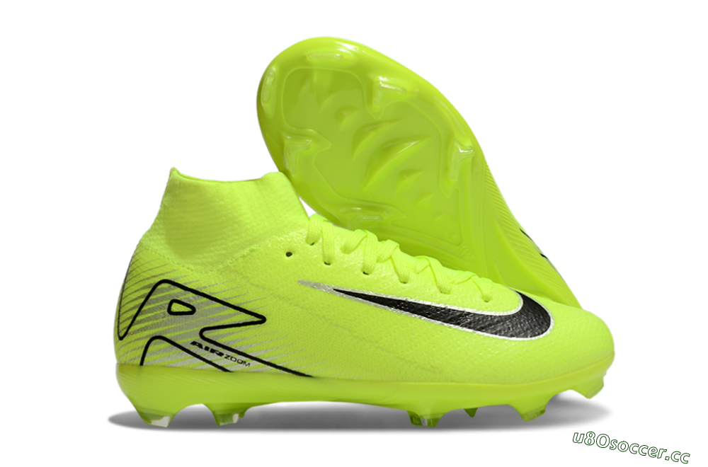 Kids Nike Air Zoom Mercurial Superfly 10 Elite FG Firm Ground High-Tops Football Boots - Yellow/Black/Silver 2