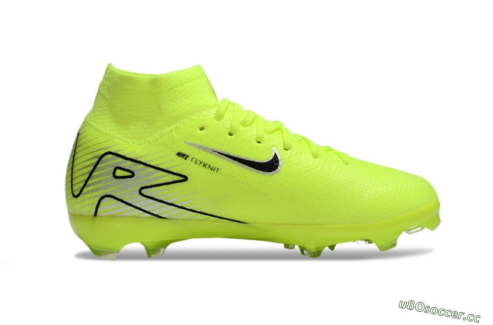 Kids Nike Air Zoom Mercurial Superfly 10 Elite FG Firm Ground High-Tops Football Boots - Yellow/Black/Silver 4