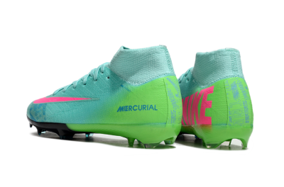 Kids Nike Air Zoom Mercurial Superfly 10 Elite FG Firm Ground High-Tops Football Boots - Jade/Pink/Yellow