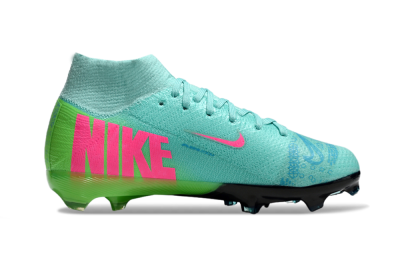 Kids Nike Air Zoom Mercurial Superfly 10 Elite FG Firm Ground High-Tops Football Boots - Jade/Pink/Yellow